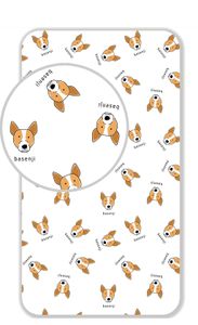 Basenji hoeslaken - 90 x 200 cm - eenpersoons - katoen
