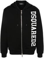 DSQUARED2 hoodie zippé à logo imprimé - Noir - thumbnail