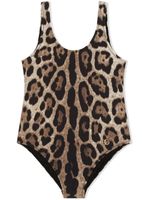 Dolce & Gabbana Kids maillot de bain à imprimé léopard - Marron - thumbnail