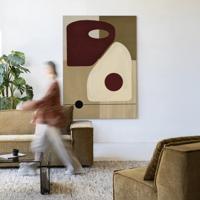Urban Cotton Wandkleed 'Polished' 145 x 190cm in Frame - black
