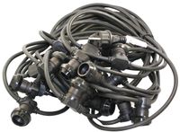 Prikkabel met 20 fittingen 20 meter met E27 fitting zwart 585-038 met stekker IP44