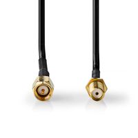 Nedis Antennekabel | SMA Male | SMA Female | Verguld | 50 Ohm | Enkelvoudig Afgeschermd | 1.00 m | Rond | PVC | Zwart | Doos - CSGB02010BK10