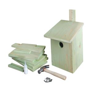 Doe-het-zelf houten vogelhuisje/nestkast 23 cm - Vogelnestje voor tuinvogeltjes - Bouwpakket