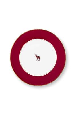 Pip Studio Bord Love Birds Donkerrood 17cm