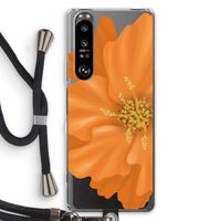 Orange Ellila flower: Sony Xperia 1 III Transparant Hoesje met koord