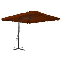 VidaXL Parasol met stalen paal 250x250x230 cm terracottakleurig