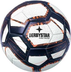 Derbystar Voetbal Street Soccer wit blauw oranje V22 1548 maat 5