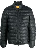 Parajumpers Ernie leather padded jacket - Bleu - thumbnail