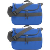 Set van 2x stuks kleine koeltassen voor lunch blauw 30 x 15 x 22 cm 10 liter
