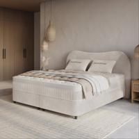 2-Persoons Boxspring Met Opbergruimte - Arcus - Off-White - Off-White 180x200 Cm - - Inclusief Topper - Dekbed-Discounter.nl
