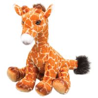 Pluche knuffeldier Giraffe - gevlekt bruin - 13 cm - safari thema