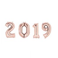 New Year versiering 2019 ballonnen rose goud   - - thumbnail