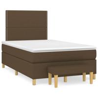 Boxspring met matras stof donkerbruin 120x190 cm Boxspring met matras stof donkerbruin 120x190 cm