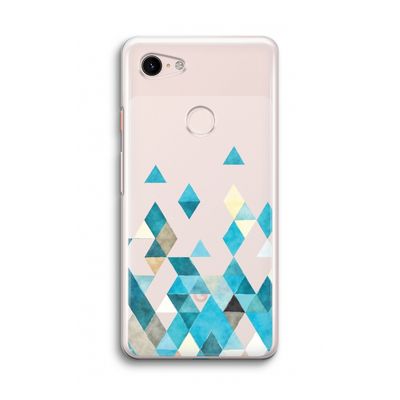Gekleurde driehoekjes blauw: Google Pixel 3 Transparant Hoesje