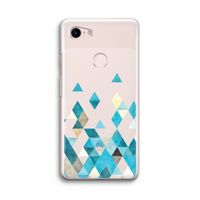 Gekleurde driehoekjes blauw: Google Pixel 3 Transparant Hoesje
