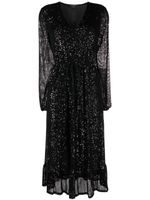 TWINSET robe nervurée mi-longue à sequins - Noir