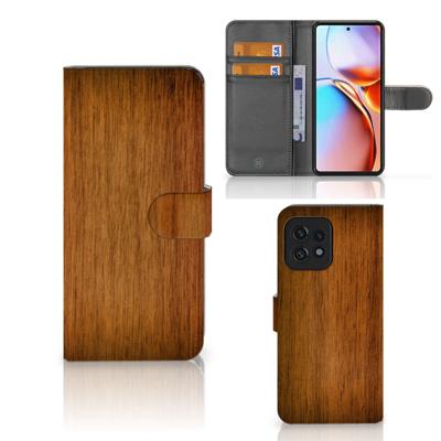 Motorola Edge 40 Pro | Book Style Case | Donker Hout