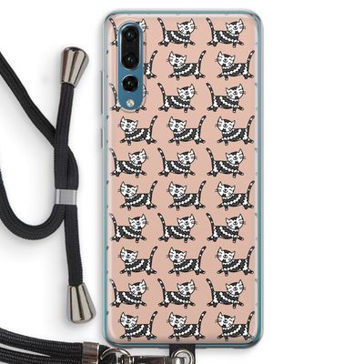 Zwarte poes: Huawei P20 Pro Transparant Hoesje met koord