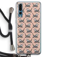 Zwarte poes: Huawei P20 Pro Transparant Hoesje met koord