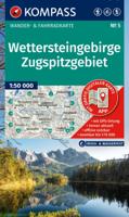 Wandelkaart 5 Wettersteingebirge - Zugspitzgebiet | Kompass