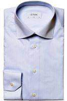 ETON Slim Fit Overhemd blauw/wit, Gestreept