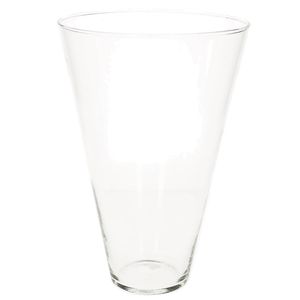 Transparante home-basics conische vaas/vazen van glas 30 x 19 cm - Vazen