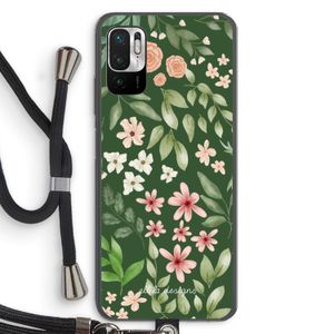Botanical green sweet flower heaven: Xiaomi Redmi Note 10 5G Transparant Hoesje met koord