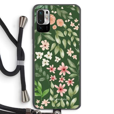 Botanical green sweet flower heaven: Xiaomi Redmi Note 10 5G Transparant Hoesje met koord