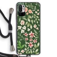 Botanical green sweet flower heaven: Xiaomi Redmi Note 10 5G Transparant Hoesje met koord