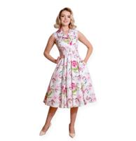 Hearts & Roses Darla Floral Swing Dress Off White-L