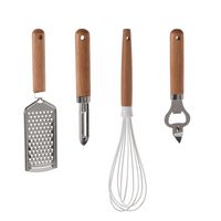 Excellent Houseware 4-delige keukengerei set - Opener/garde/schilmes/rasp - thumbnail