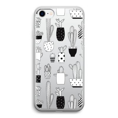 Cactusmotief: iPhone SE 2020 Transparant Hoesje
