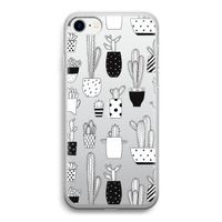 Cactusmotief: iPhone SE 2020 Transparant Hoesje