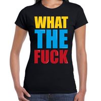 What the fuck fun tekst  / verjaardag t-shirt zwart voor dames 2XL  -