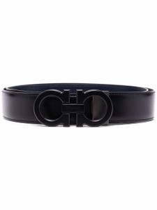 Ferragamo ceinture en cuir à boucle logo - Noir