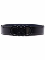 Ferragamo ceinture en cuir à boucle logo - Noir