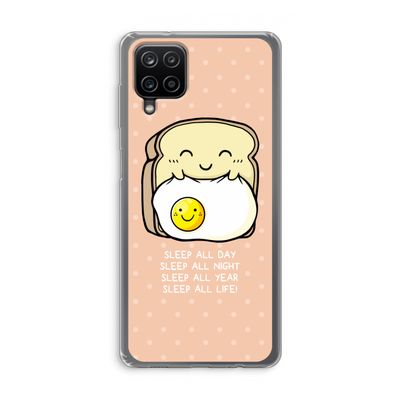 Sleep All Day: Samsung Galaxy A12 Transparant Hoesje