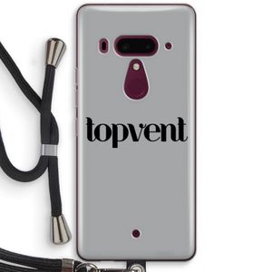 Topvent Grijs Zwart: HTC U12+ Transparant Hoesje met koord