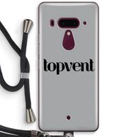 Topvent Grijs Zwart: HTC U12+ Transparant Hoesje met koord