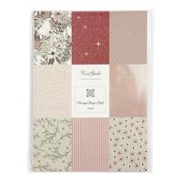 Creativ Company Design papierblok, afm 21x30 cm, 120+128 gr, beige, bruin, roze, wit, 24 vel/ 1 doos