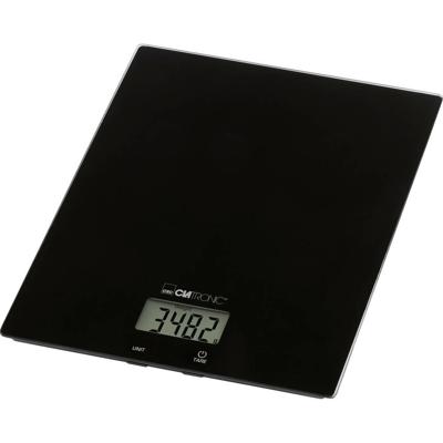 Clatronic KW 3820 Glas schwarz Keukenweegschaal Digitaal Digitaal Weegbereik (max.)=5000 g Zwart 210 x 180 x 20