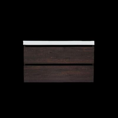 Onderkast Sanilux Trendline Met Greeplijst Mat Zwart 120x47x52 cm Brown Oak Sanilux