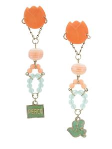 Amir Slama boucles d'oreilles Peace - Orange