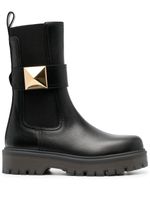 Valentino Garavani bottines en cuir à détails de clous - Noir