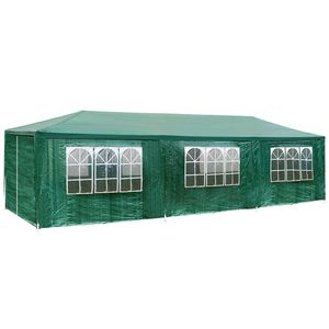 tectake® - Tuinpaviljoen Elasa 9x3m met 8 zijdelen - groen