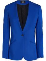 Karl Lagerfeld blazer boutonné à design sans col - Bleu