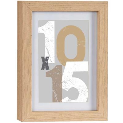 Houten fotolijst - bruin - 13 x 18 cm - fotolijstje - met passe-partout - decoratie