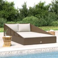 Tuinbed 110x200 cm poly rattan bruin