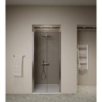 Douchedeur | 2 Pendeldeuren | Marip | 6 mm | 90x190 cm | Mat Chroom Boss & Wessing