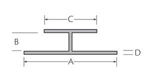 Ongelijkzijdig h-profiel 10x40x25mm